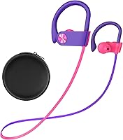 Vista 9 de Stiive Auriculares Bluetooth 5.3 inalámbricos IPX7 impermeables con micrófono, estéreo a prueba de sudor, auriculares con cancelación de ruido