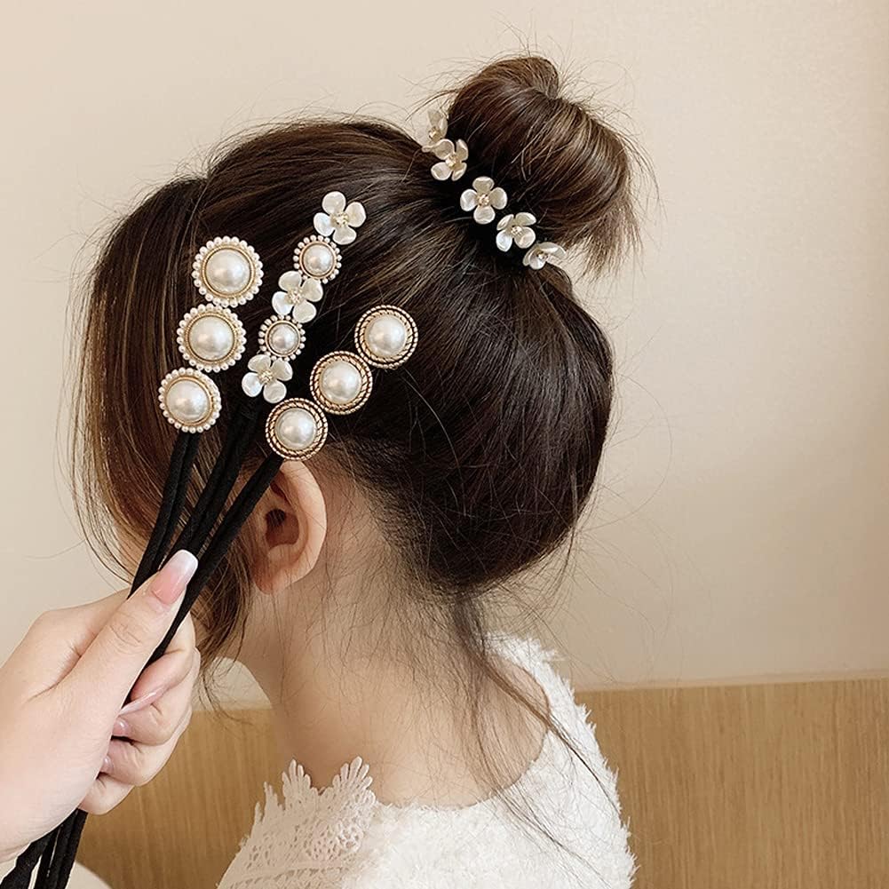 お団子ヘアメーカー ヘアピンパール お団子グッズ お団子グッズお団子 長い髪向け 少女 髪束ね お団子ヘアアレンジ ファッション 飾り 優雅 ヘアアクセサリー 可愛い 髪飾り 簡単 女の子 高生 4枚セット Web Tecnoideas Renova Sa Net
