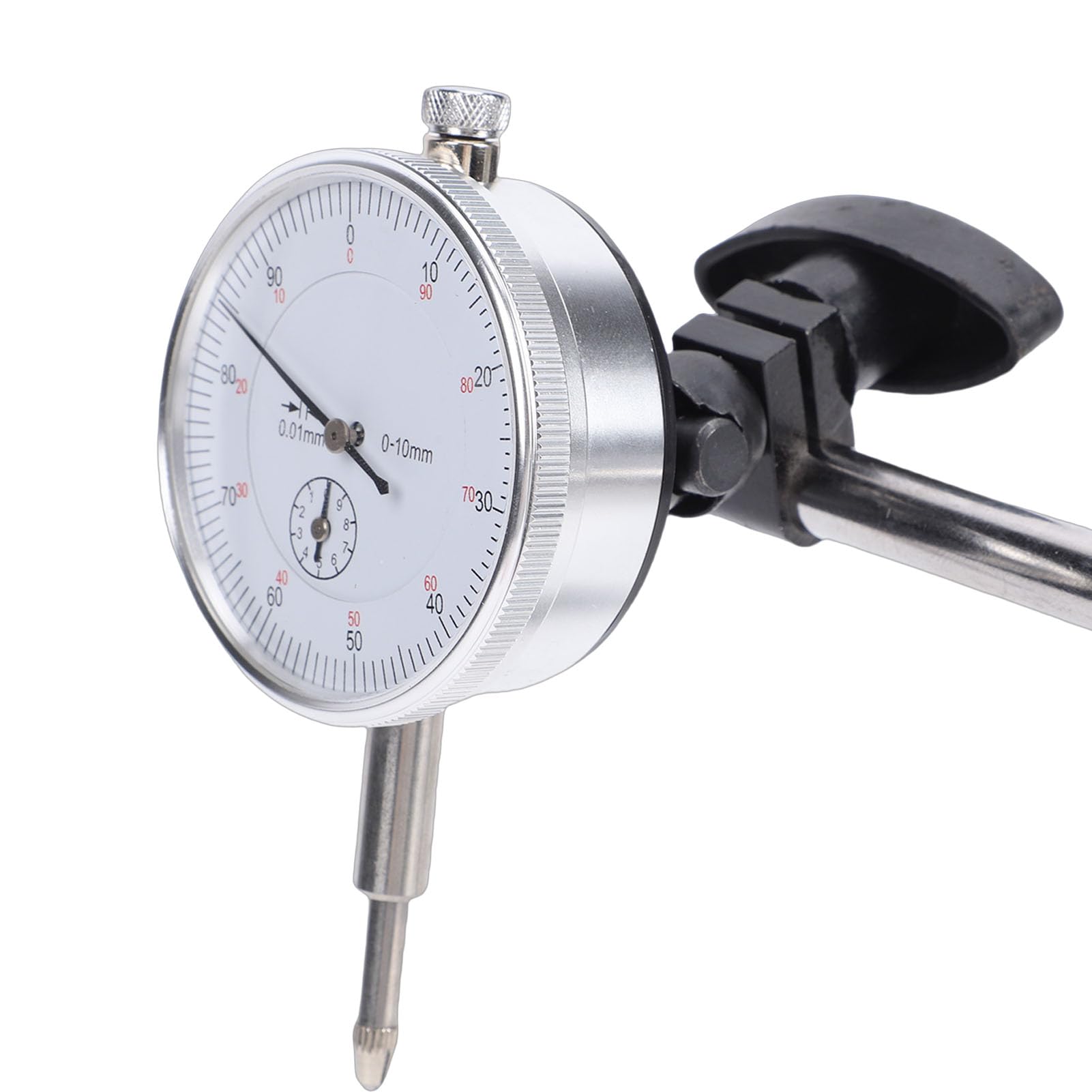 Ausla Set Comparatori a Quadrante, Comparatore per Test a Quadrante in Acciaio Legato con Base Magnetica, Gamma 0-10 Mm, Risoluzione 0,01 Mm, Braccio Regolabile e 22 Accessori per la Produzione di