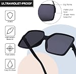 3Pcs Oversized Rectangle Sunglasses for Women Ladies Trendy Square Sun Glasses Big Frame Sunglasses UV400 Protection