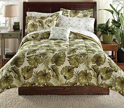 Keeco Mainstays Palm Grove Bed in a Bag Coordinating King Bedding Set with Extra Coordinating 4 pc King Sheet Set #109440751