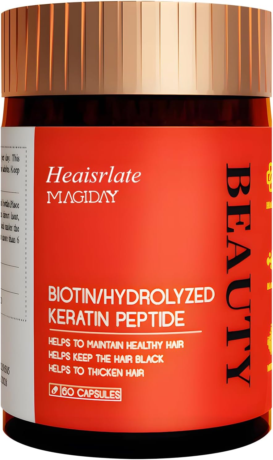 High Potency Biotin Supplement 11000mcg for Hair Growth, Skin Health & Nail Strength - with MELATINE Hydrolyzed Keratin 200mg, Hyaluronic Acid 100mg & Hair Health Complex Formula