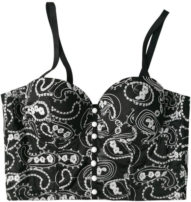 JSEIAJB Wear Cashew Flower Vest with Lace Embroidery Camisole for Women, Slimming Removable Shoulder Straps