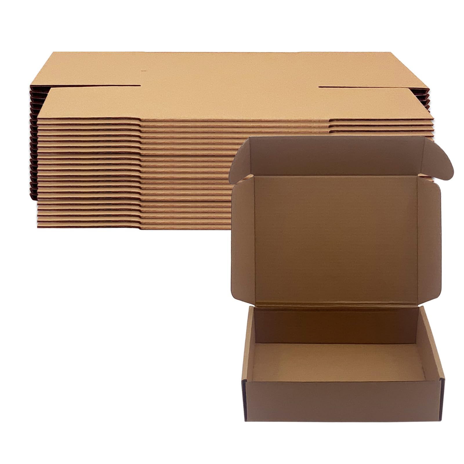 8x6x2 inch Shipping Boxes Pack of 25, Brown Corrugated Cardboard Box Mailer Boxes for Packaging Small Business Shipping，Recyclable Moving Storage