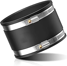 125 mm Flexible Rubber Sleeve, Diameter 125 mm Rubber Sleeve Flexible with Two Stainless Steel Clamps, Noise-Reducing Cuff for Pipe Fan, Pipe Connector for Pipe Fan, for Connecting Pipe Fans