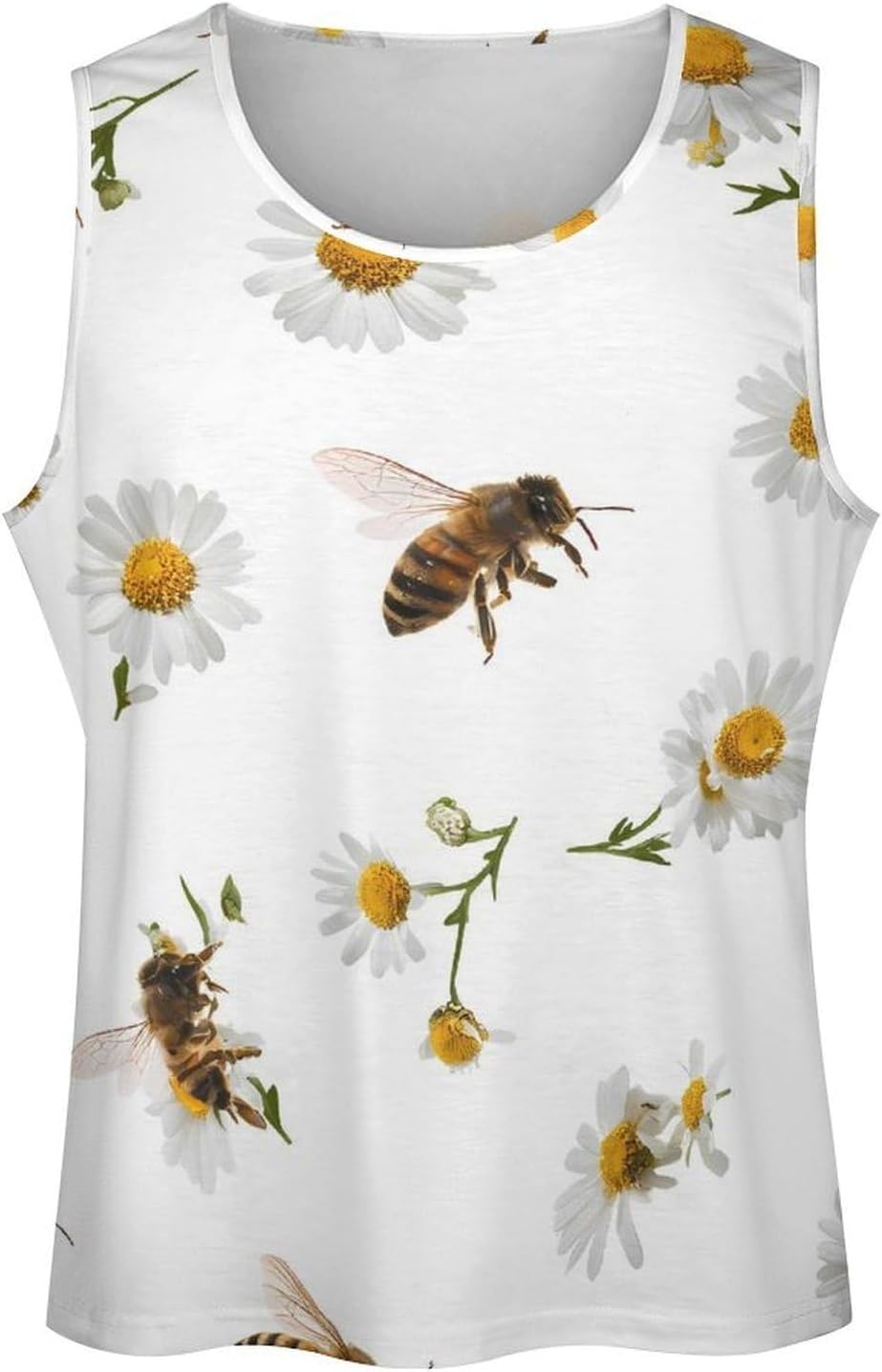 Bee Floral Men Tank Top Workout Shirt Muscle T Shirt 5XL