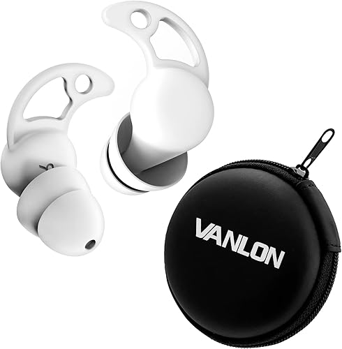 VANLON Tapones para los oídos con cancelación de ruido, tapones para los oídos lavables y reutilizables para dormir, 2 pares de tapones de silicona