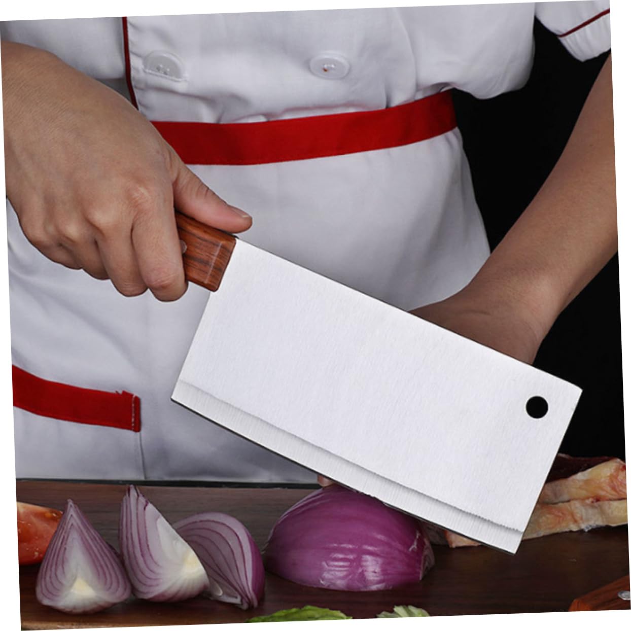 Mikinona Cuchillo de Cocina de Acero Inoxidable 2 Piezas Mango Ergonómico y Alto Rendimiento para Corte Fácil en Casa y Restaurante