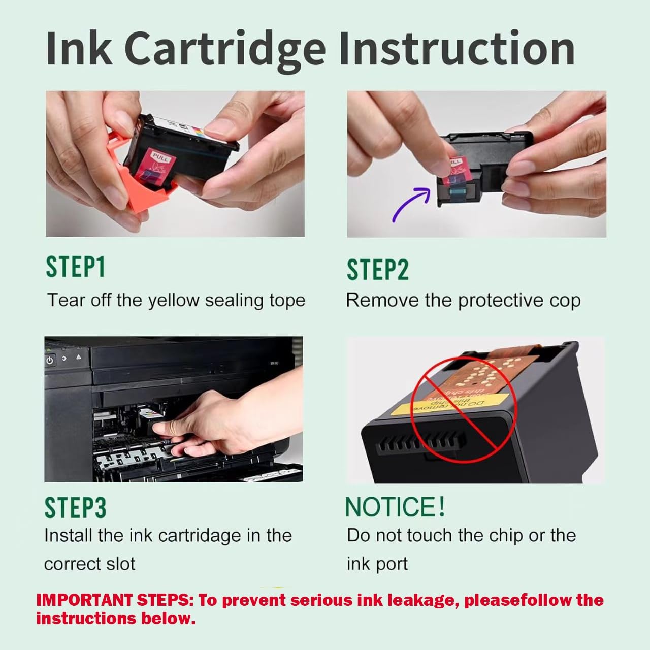Cartuchos de Tinta Compatibles HP 301 XL 301XL para DeskJet Envy OfficeJet 2-Pack