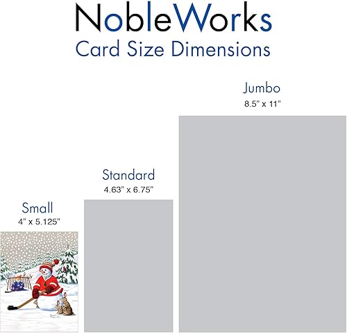 Miniatura 8 de The Best Card Company - 20 tarjetas de Navidad de animales a granel (10 diseños, 2 de cada uno) - Tarjetas navideñas en caja para niños (4 x 5.12