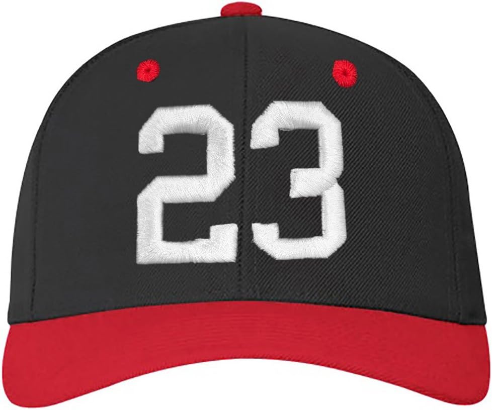 4sold ABC Baseballkappe Druckknopfverschluss Verstellbar Mit Flachem Schirm Baseball Cap (23 3D Red