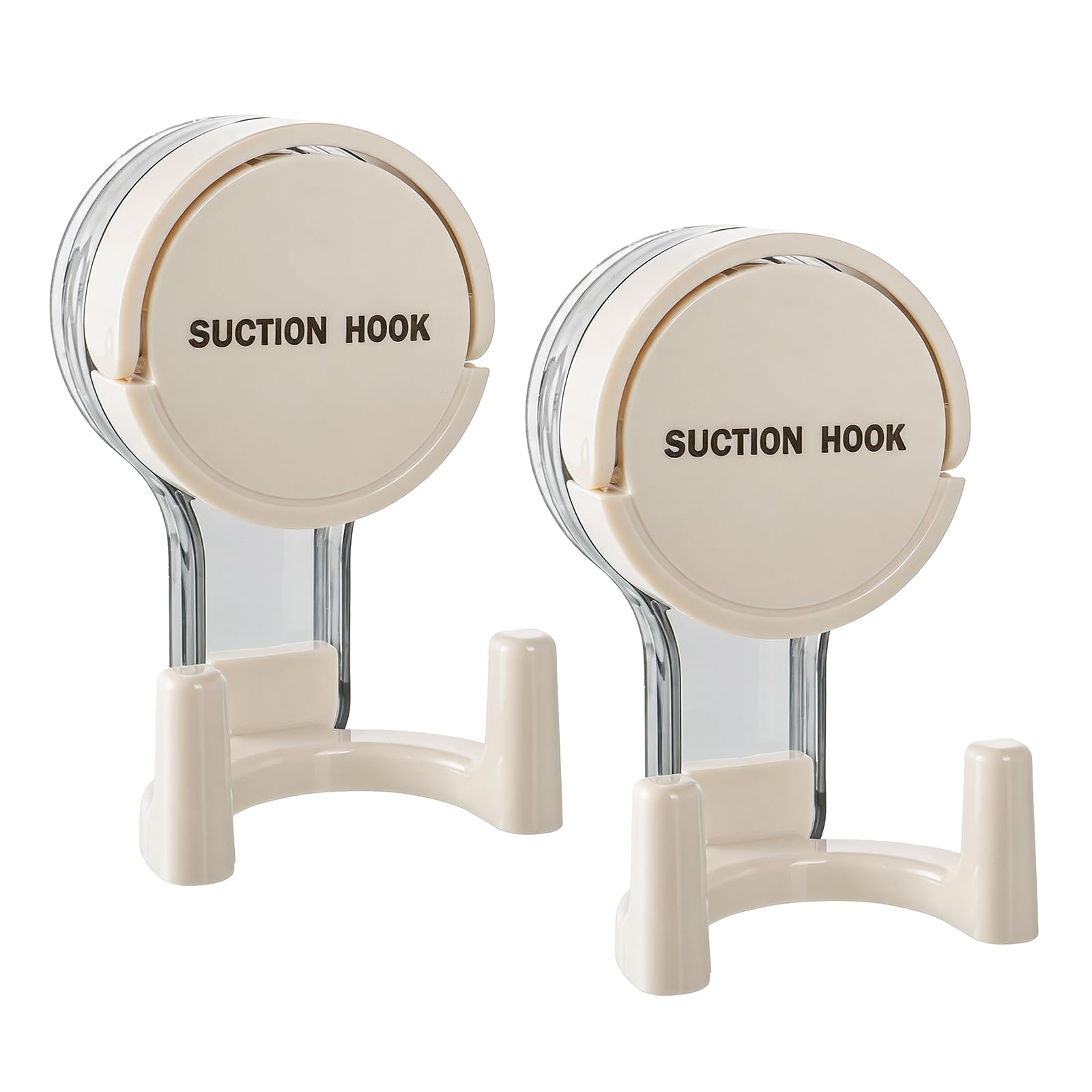 IONEKIUK 2PCS Suction Hooks Powerful Vacuum Double Head, Heavy Duty 5KG Suction Cup Hooks for Bathroom Kitchen Towel Robe Removable Reusable