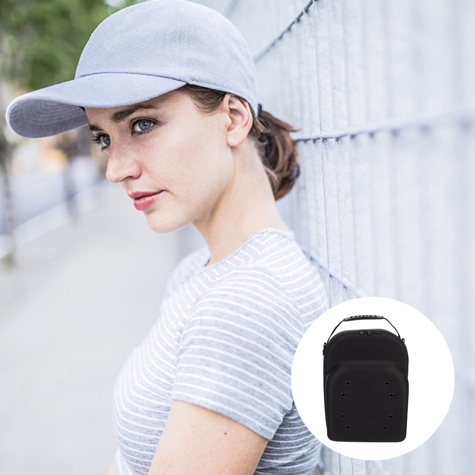 Amosfun Wstrząsoodporny Pokrowiec Na Czapkę Baseballową - Eva Hat Storage Box Skip Cap Bag Dla Mężczyzn