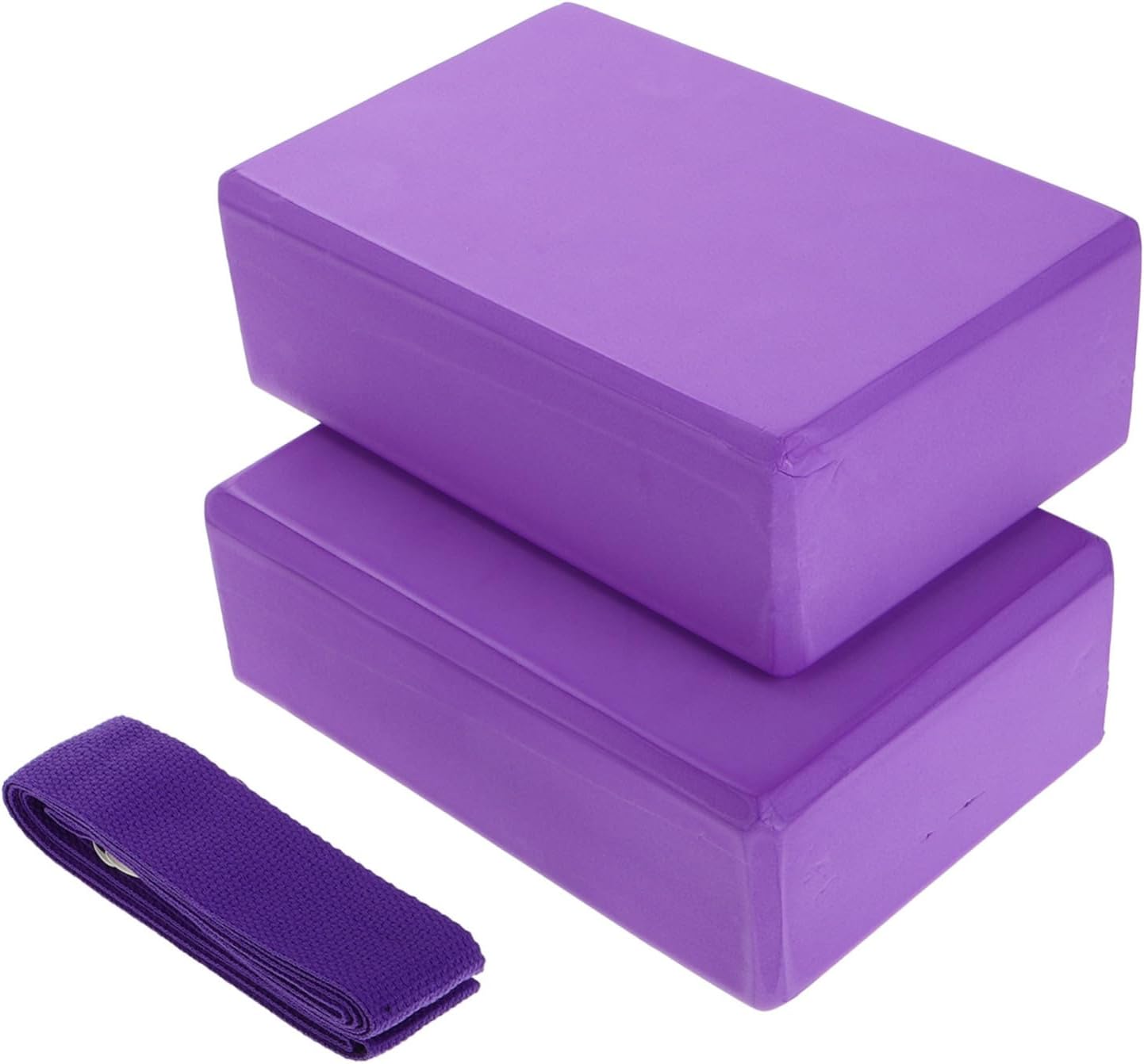 3pcs Yoga Block and Strap Set Lightweight Foam Bricks for Stretching Meditation and Yoga Practice Comfortable Grip and Height for Enhanced Poses