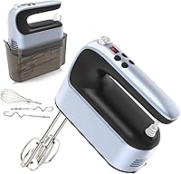 Vista 20 de Batidora de mano digital de 9 velocidades, potente motor de CC de 400 W, batidora de mano eléctrica de mano con estuche de almacenamiento a presión