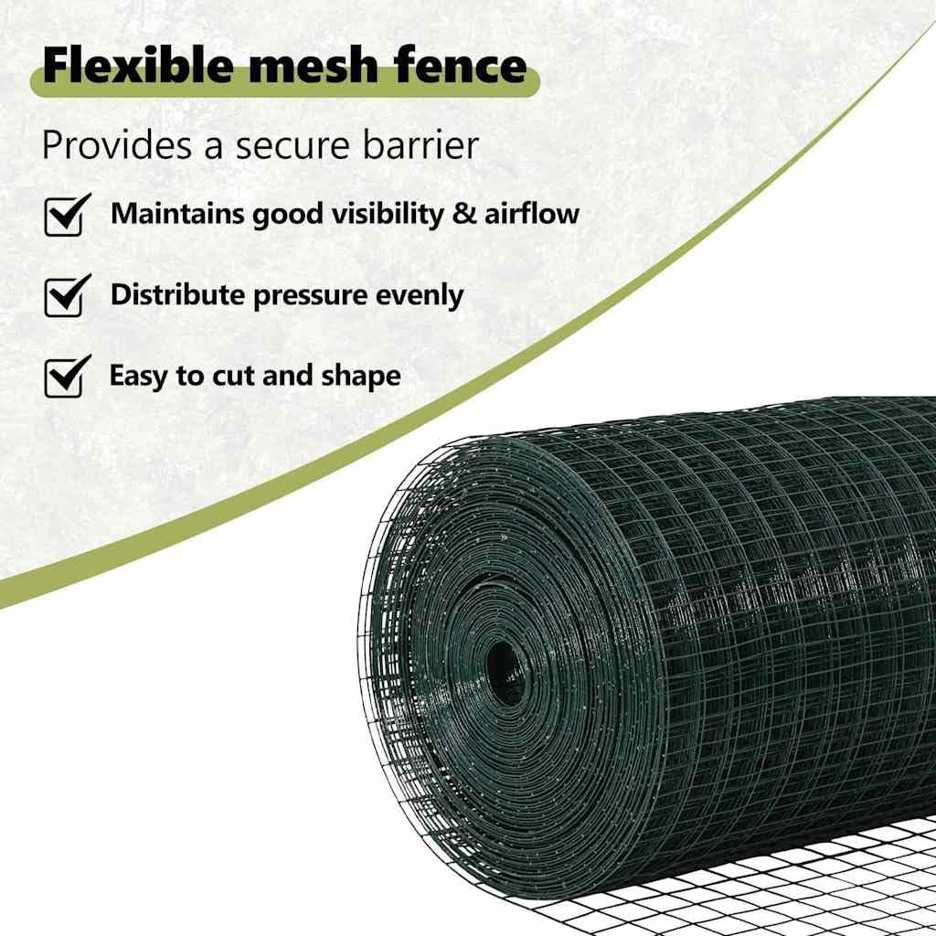 vidaXL Recinzione in rete saldata con punte 10 x 1,4 m Verde Rete