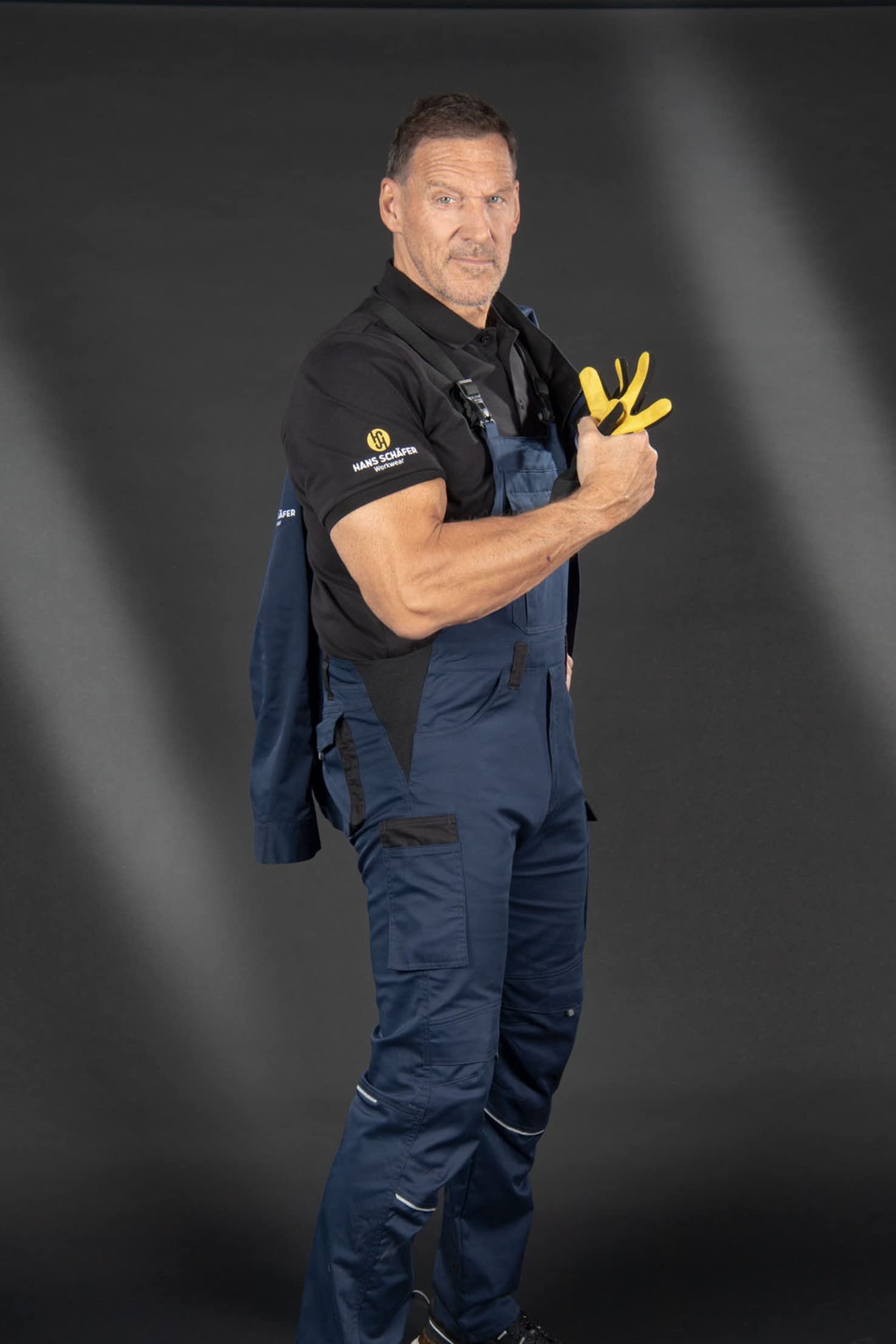 HSW Professional – Pantalones de Peto de Trabajo para Hombre – Pantalones de diseño y Ligeros con Bolsillos en la Rodilla