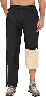 UMIPUBO Pantalon Imperméable Homme Doublé Polaire Pantalon Randonnée Coupe-Vent Pantalon Pluie Moto Velo Chaud Pantalon de Jogging Ski Travail avec Bandes Réfléchissantes pour Sport Plein Air Outdoor