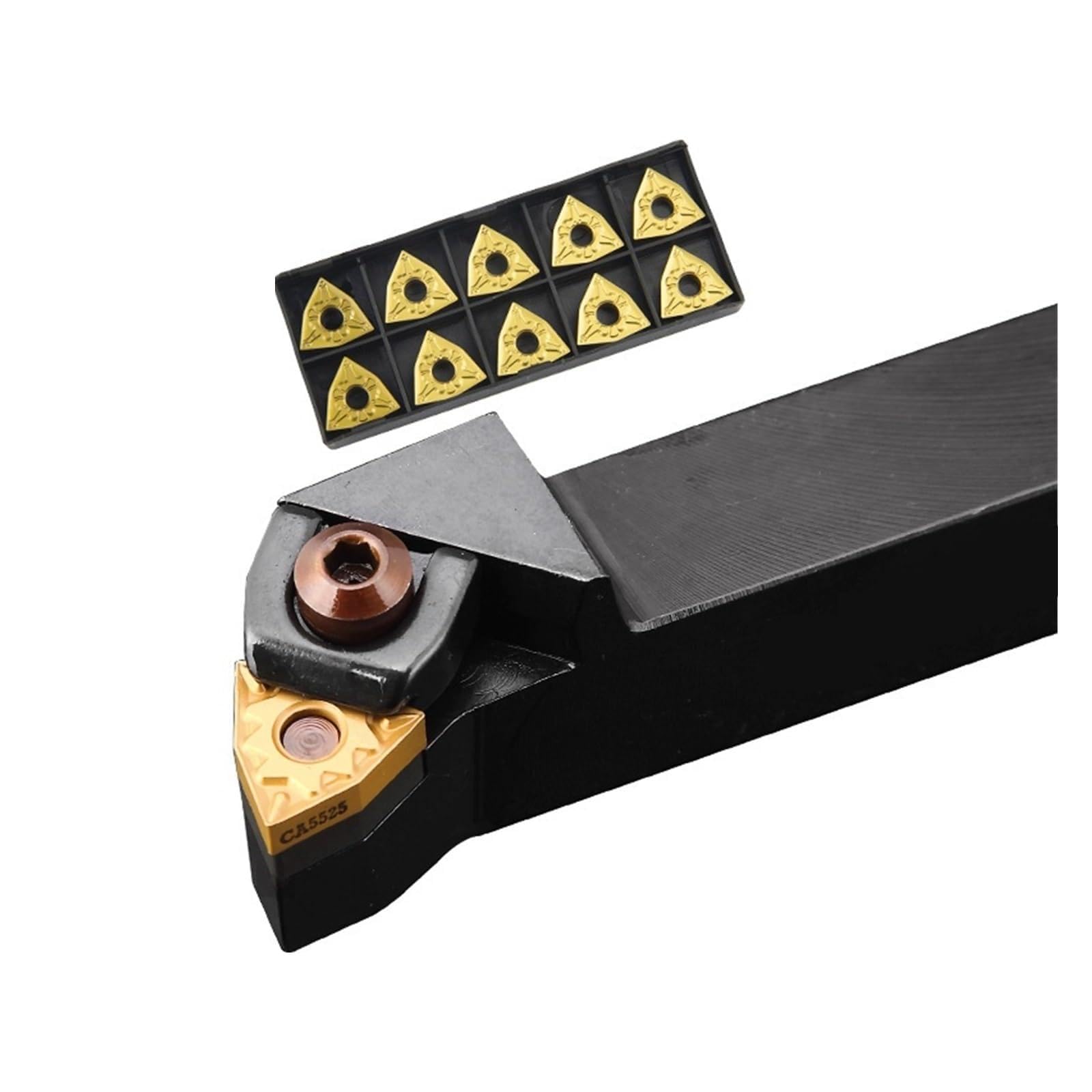 EDEDE Drehmeißel Set, 1 Stück WNMG08040 Externer Drehwerkzeughalter WNMG Hartmetalleinsätze WWLNR Drehmaschine Bar CNC Schneidwerkzeuge Set(WWLNR1616H08)