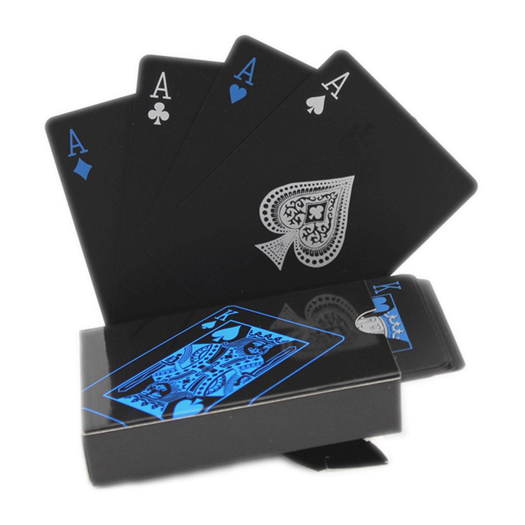 Jeu de cartes noires de poker professionnel - Étanche - En plastique - Qualité supérieure - Pour plus de plaisir pendant vos séances de jeu