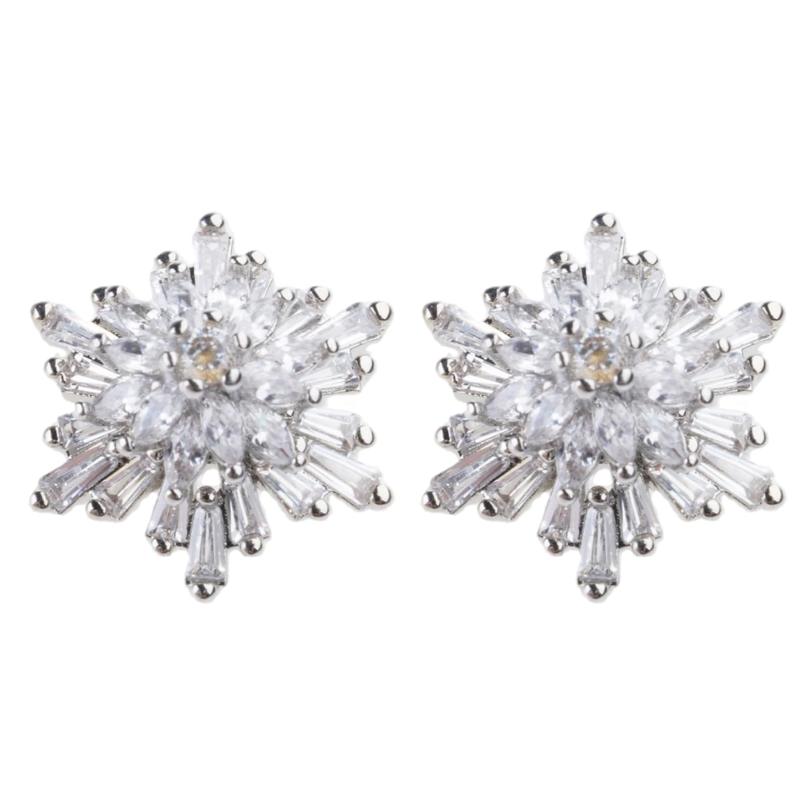 GMBYLBY Delicate Snowflake Crystal Earphone Enhancer Metal Build Ear Clip Effortless Styling Long Last Wear Resistance Studded Earphone Accessory