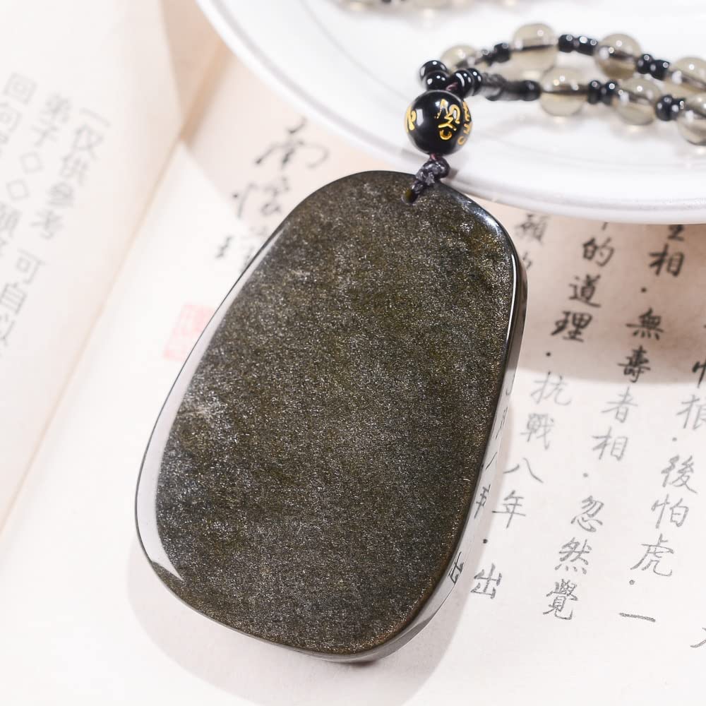 Natural Gold Obsidian Black Obsidian Mountain Water Carving Stone Quartz Crystal Collection Healing - Image 3