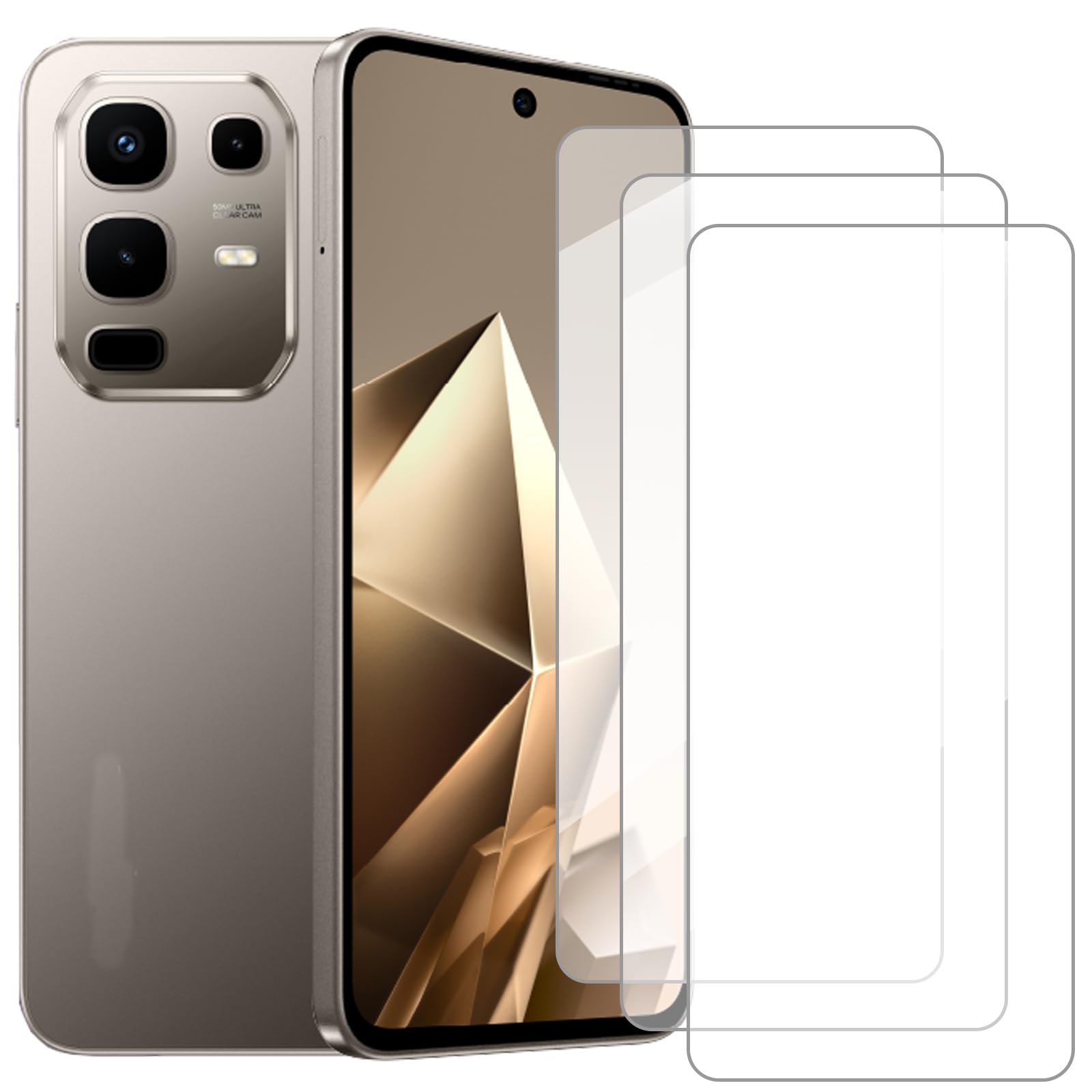 Damolong Screen Protector Compatible with Infinix Note 50X 5G(6.78 Inch) [3 Pack] Glass Screen Protector Suitable for Infinix Note 50X 5G, Tempered