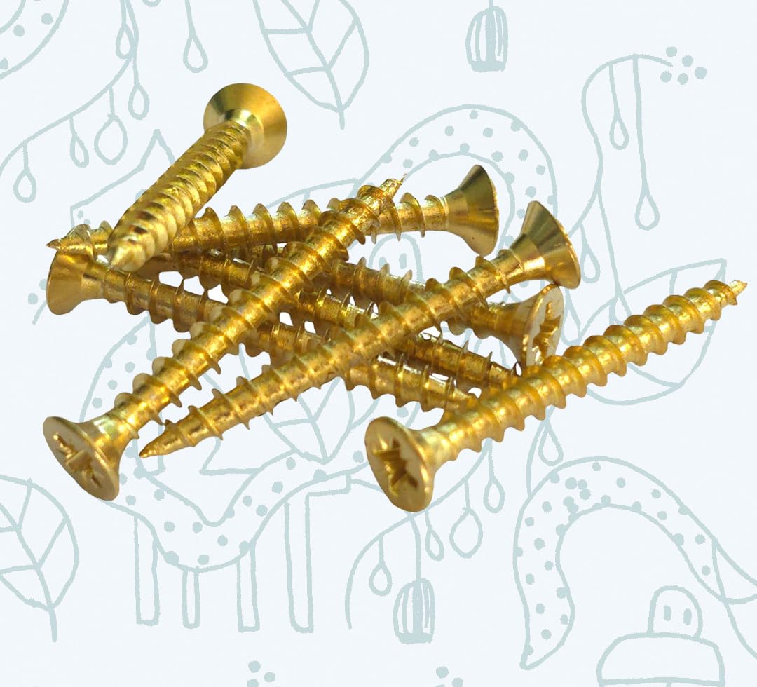 M4.5 x 40mm Door Hinge Brass Screws Replacement (Pack of 20) - Image 3