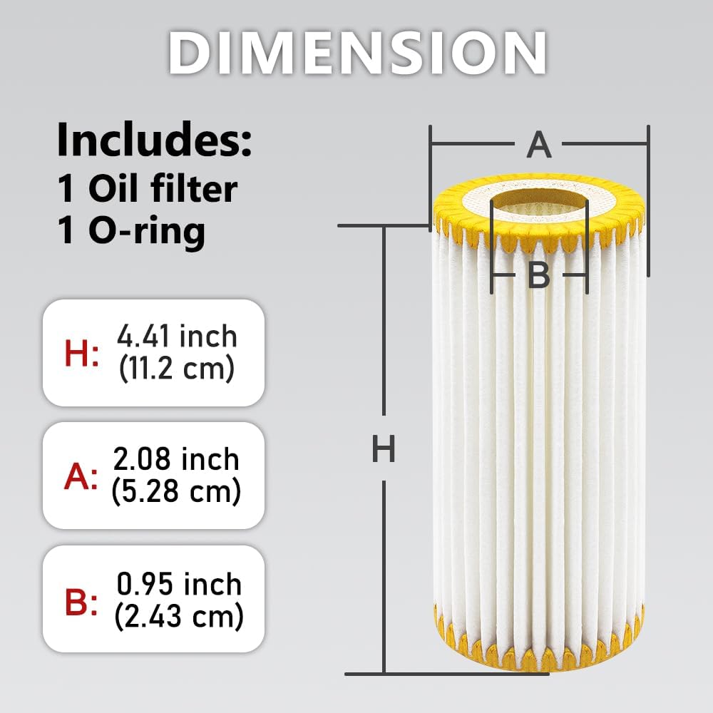 Oil Filter Fits Audi A4 Q5 VW Golf GTI Atlas 1.8T 2.0T 06L115562B | Fits A3 A4 B9 A5 A6 Q3 Q5 Q7 S3 TT Quattro Sportback, Fits Golf Beetle GTI Jetta Passat Arteon Atlas