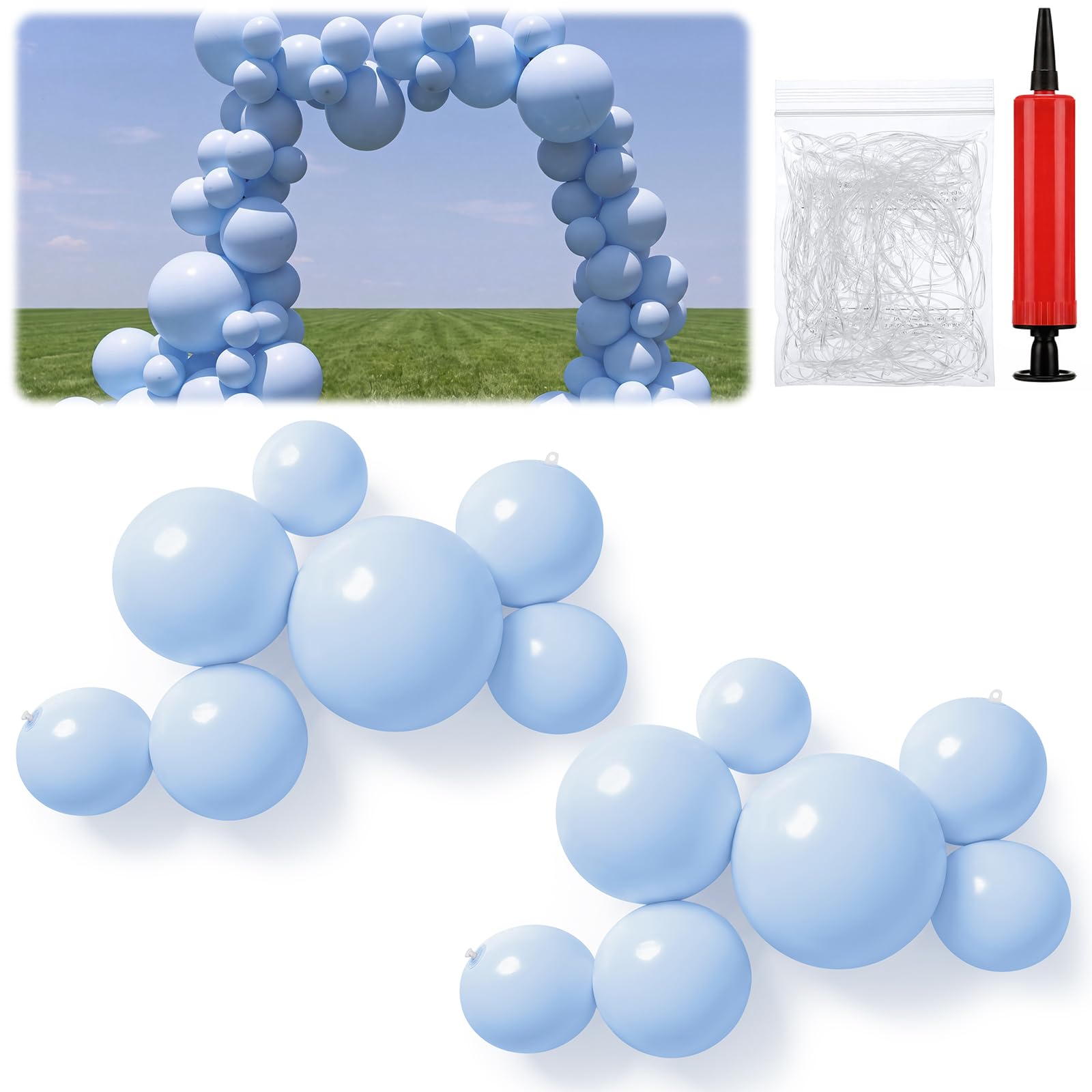 Juego de 2 guirnaldas inflables reutilizables para globos, color