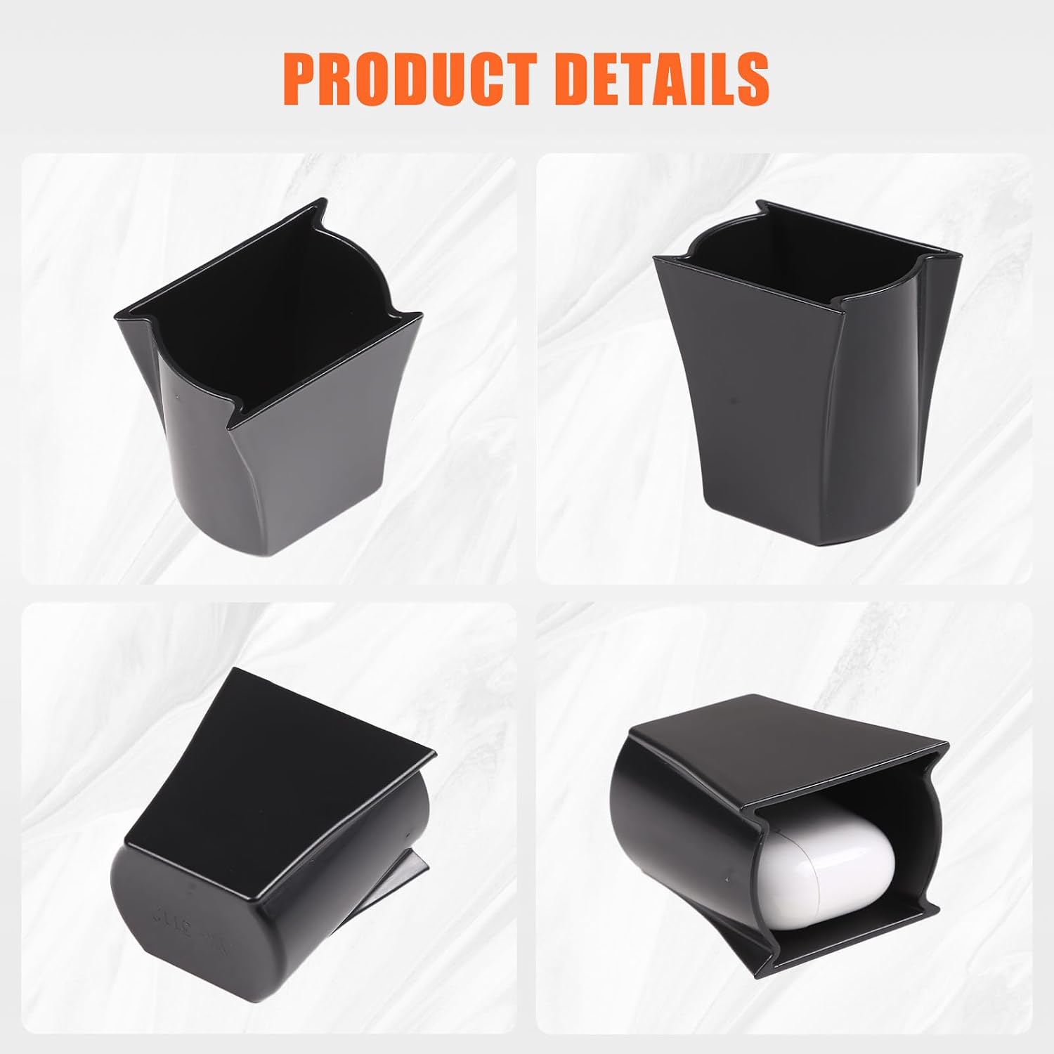 PIUGILH Front Center Console Cup Holder Divider Storage Box Compatible with 2020 2021 Land Rover Defender Accessories, Front Cup Holder Insert Key Storage Tray, Black