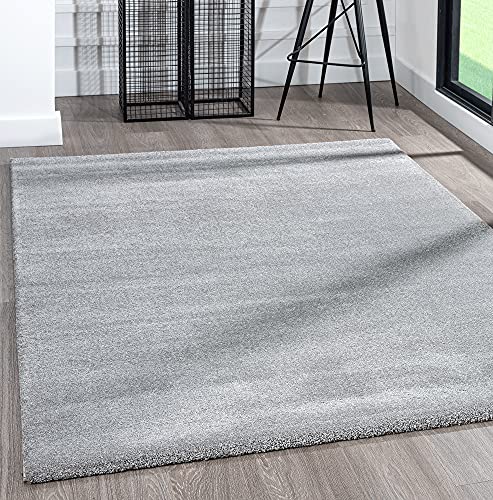 the carpet Tapis Moderne à Poils Courts et épais - pour Salon - Effet mélangé - Brillance élégante - Gris - 200 x 290 cm