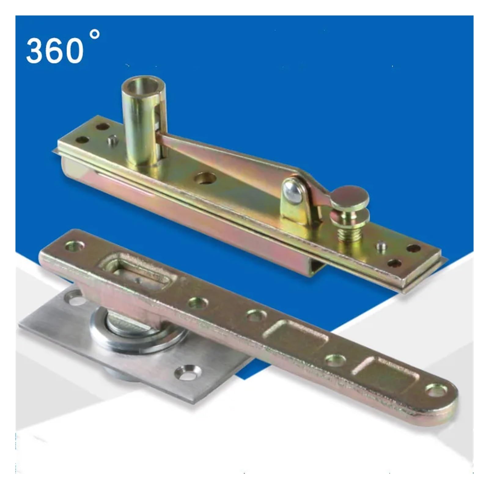 Bisagra pivotante oculta de acero inoxidable con rotación 360 ​​grados | Resorte de piso invisible for puerta de madera de alta resistencia de 100 kg
