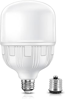 KINDEEP Super Bright Light Bulbs 250-300W Equivalent, 30W E26 Garage Light Bulbs with E39 Adapter, 3400LM Daylight White 5000K High Lumen LED Bulbs for Garage, Barn, Workshop, Warehouse, Backyard