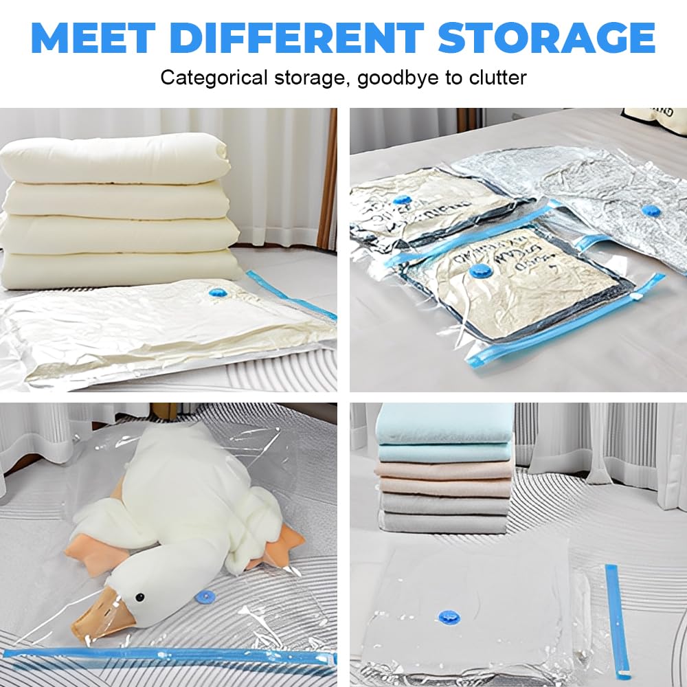 10 Sacs De Rangement Sous Vide 30x40 Cm - Compression Pour Vêtements, Couettes, Voyages