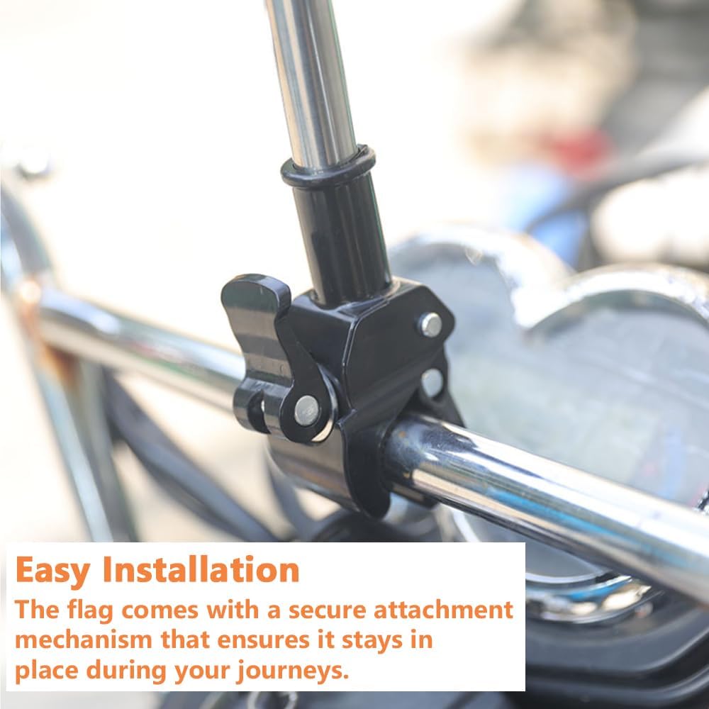 Wheelchair Handicap Safety Flag 4ft Folding High Visibility Orange Flag with Mounting Pole for Mobility Scooter, Power Wheelchairs, Rollators & Golf Carts - Image 4