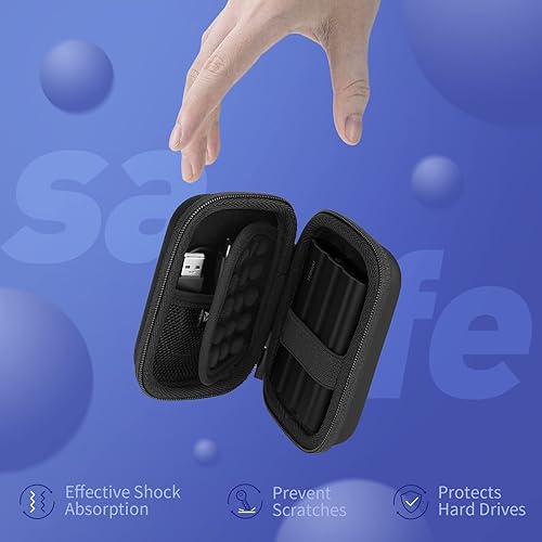 Miniatura 10 de YINKE Funda de transporte compatible con Samsung T7 ShieldT7T7 Touch SSD portátil USB 3.2 1 TB, 2 TB, 500 GB, EVA duro portátil de almacenamiento de