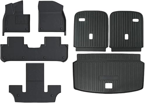 Compatible with LiXiang L8 L9 PE Floor Mats Trunk Mats All Weather Front Rear Cargo Liner Mat, Waterproof Anti-Slip Foot Pads AccessoriesFull Set of 7PCS,Lixiang L9