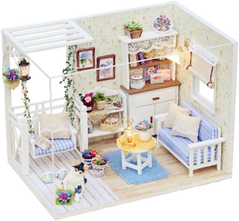 Miniature with Furniture DIY Wooden Kit - Fun & Creative Dollhouse Kit for Kids to Enhance Imagination and HandEye Coordination, Choice