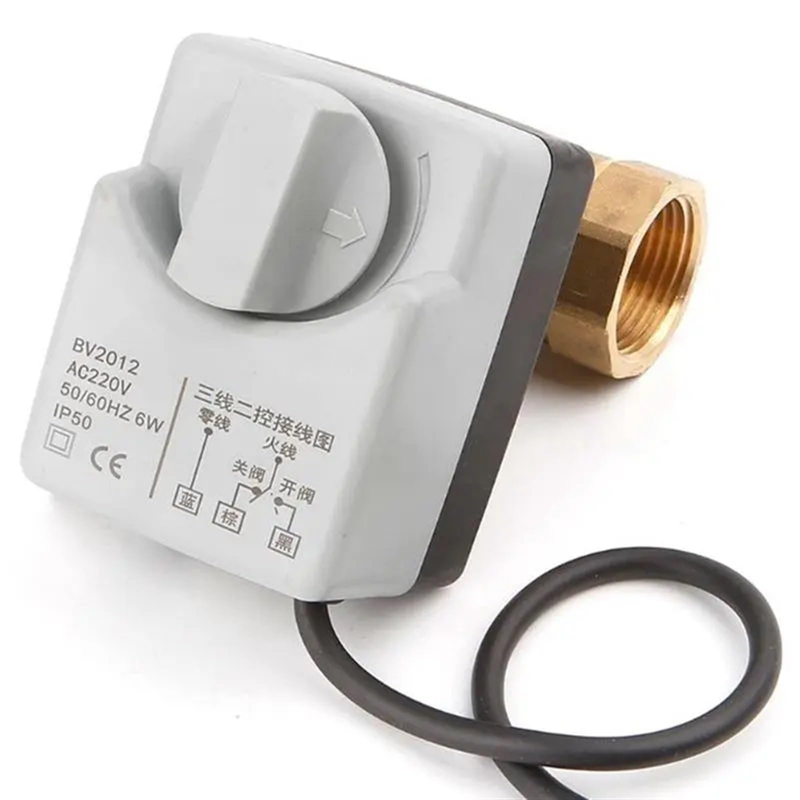 Elektryczny siłownik 1/2" do 2" z ręcznym sterowaniem, 2-drożny 3-drożny zawór kulowy z mosiądzu do wody/oleju/powietrza, zamiennik zaworu elektromagnetycznego (AC220V-3 Way, DN25)