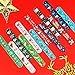 LOMIMOS 48PCS Christmas Slap Bracelets,Xmas Snap Wristbands with Santa Claus Reindeer for Kids Party Favors Little Toys