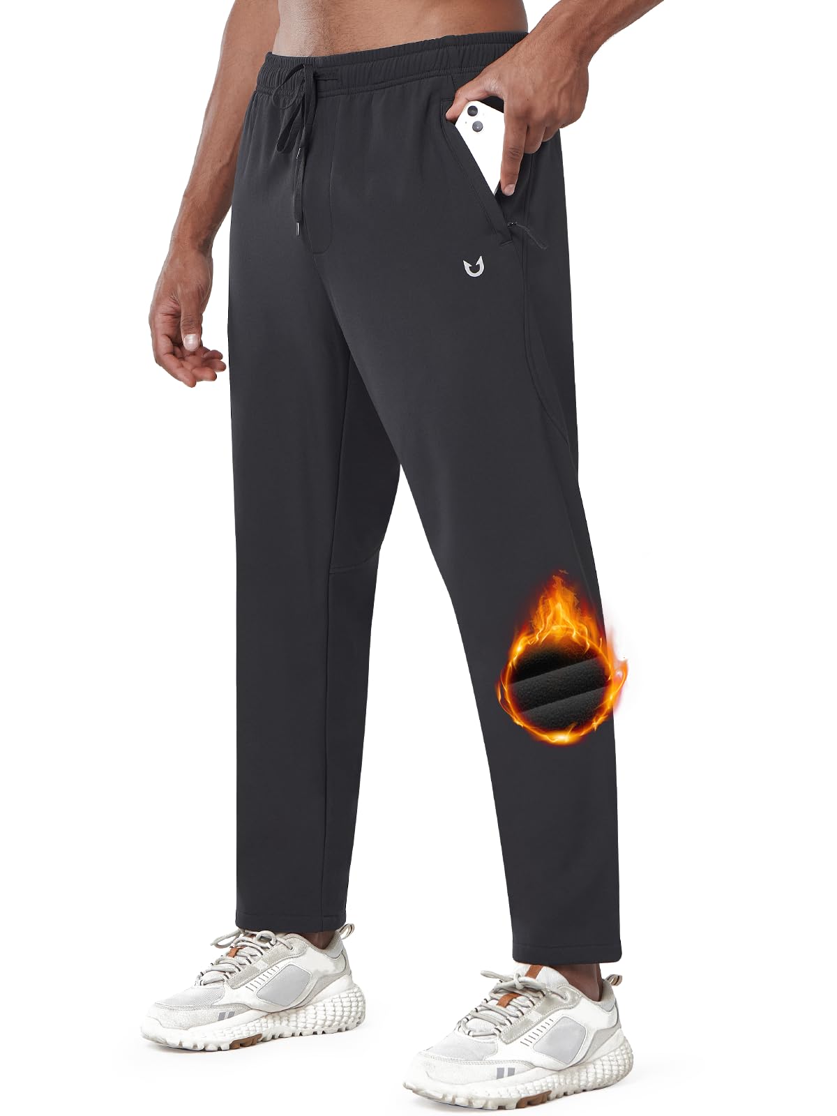 NORTHYARD Men's Fleece Lined Pants Athletic Workout Running Joggers Winter Warm Wind Sweatpants for Active Gym Track Jogging