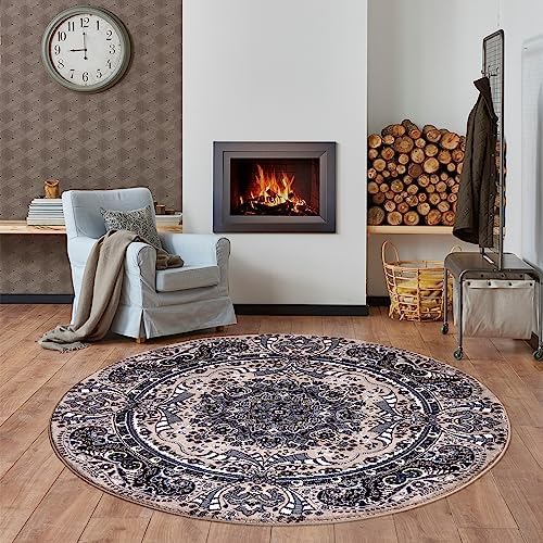 renoazul® Turkish Rugs Living Room Extra Large Mat - 280 x 380 cm - Beige - Rome Traditional Vintage Rug Floral Pattern Wide Area Rug Carpet