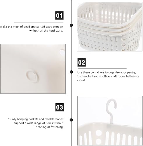 Miniatura 7 de Luxshiny Caddys - Cesta colgante para ducha, organizador de conexión de plástico, con gancho para baño, champú, acondicionador, cocina, despensa,