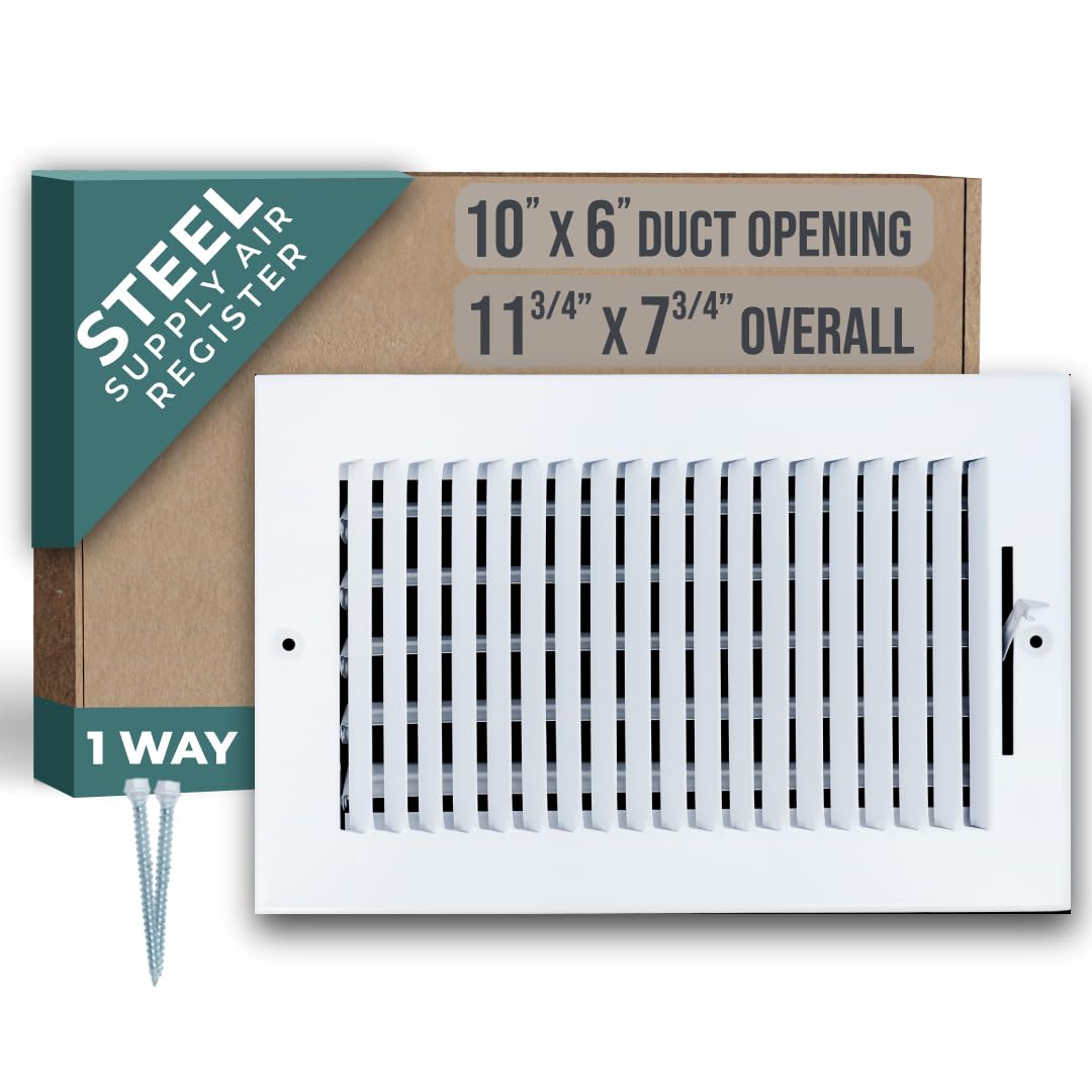 Fits 10x6 Duct Opening 1 Way Steel Air Supply Diffuser by Handua