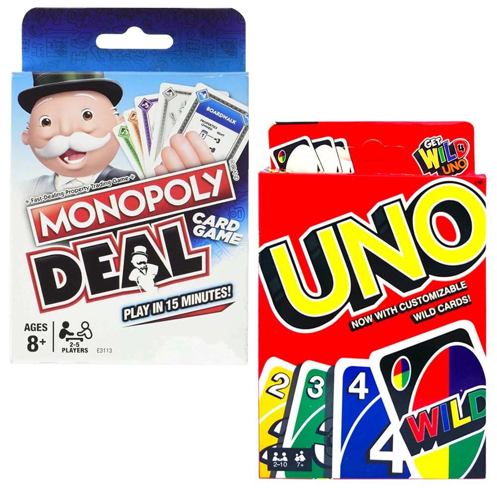 KsopsdeyCard Game 2PCS M-onopoly Deal Card Game, Family Card Game for Adults, Teens & Kids, Kids Toys Play Time, Game Night for Players, Gift for Kid Age 8+