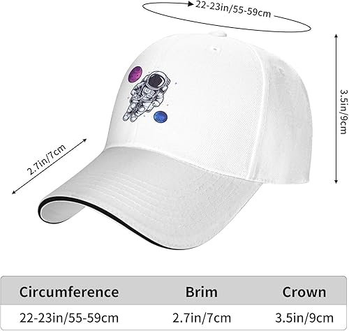 Vista 60 de Gorra de béisbol de astronautas flotante en el espacio para hombres y mujeres, ajustable, divertido sombrero para papá Negro