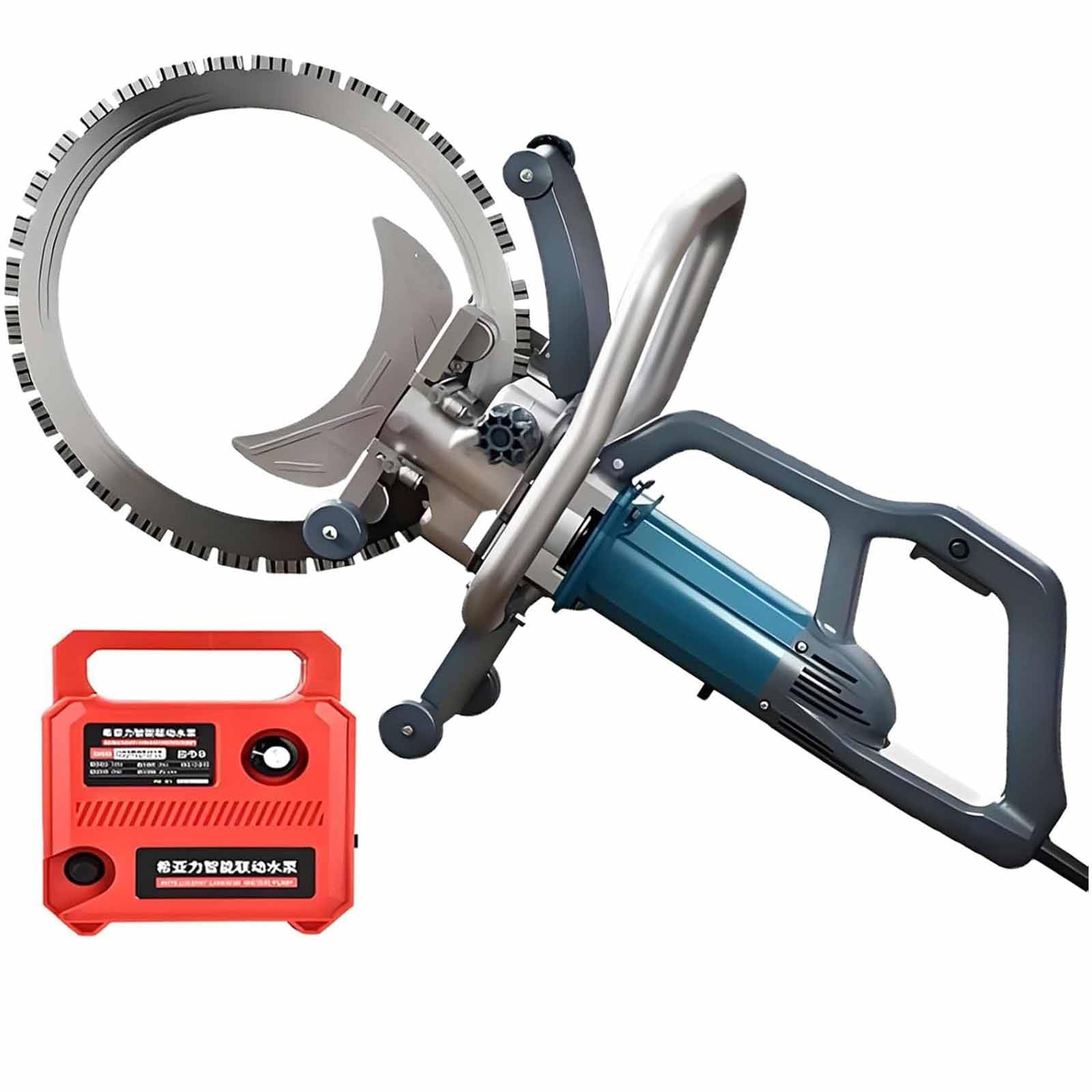 Sega elettrica per calcestruzzo 8800W,Sega anulare ad Alta frequenza,Tagliamuri,profondità di Taglio 27 CM,Taglio Senza Polvere,per Tagliare calcestruzzo,Pietra,Mattoni,4xblade