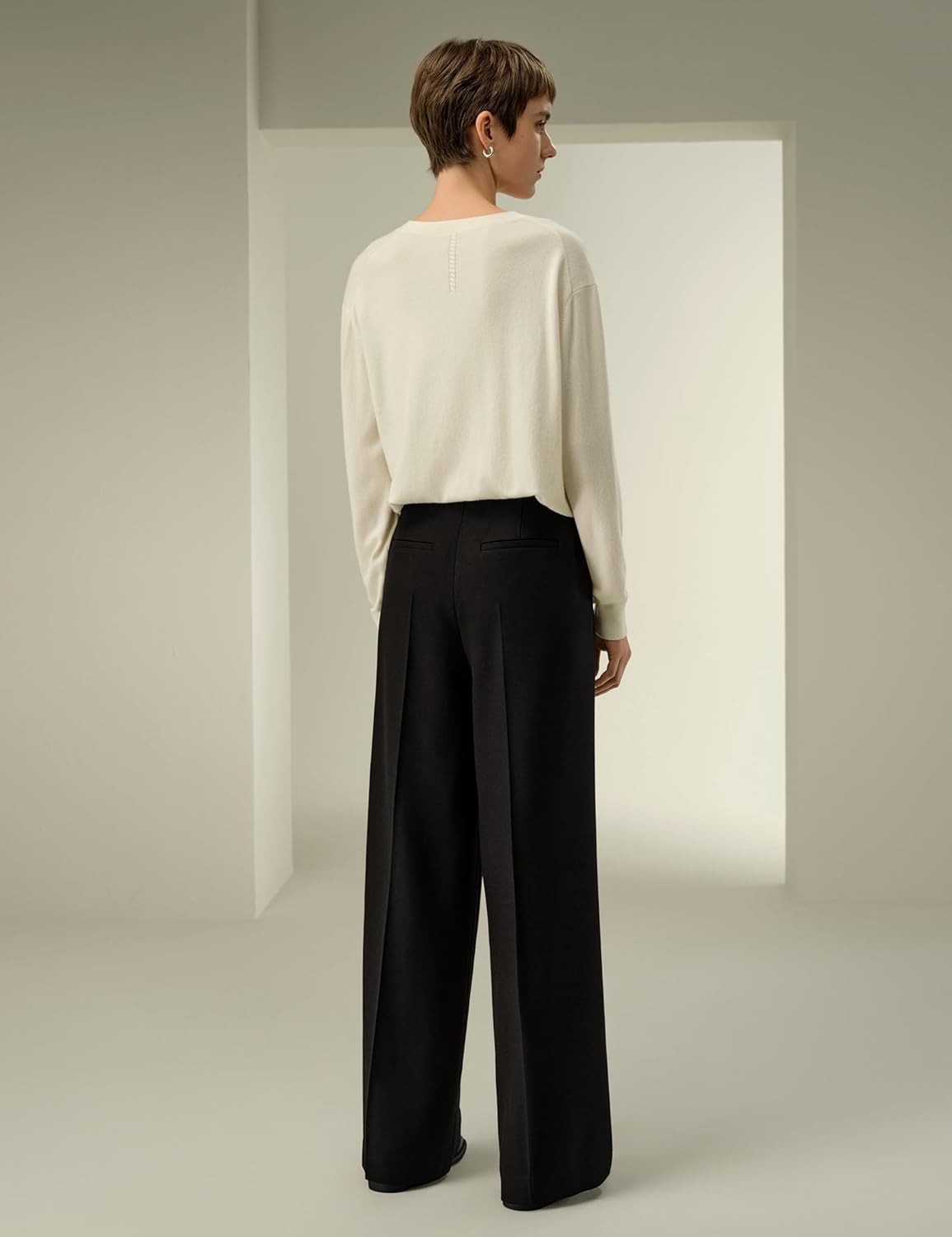 LilySilk Silk Wool Blend Women Trousers Ladies Work Pants High Waisted with Wide Leg for Women Business Casual - Image 4