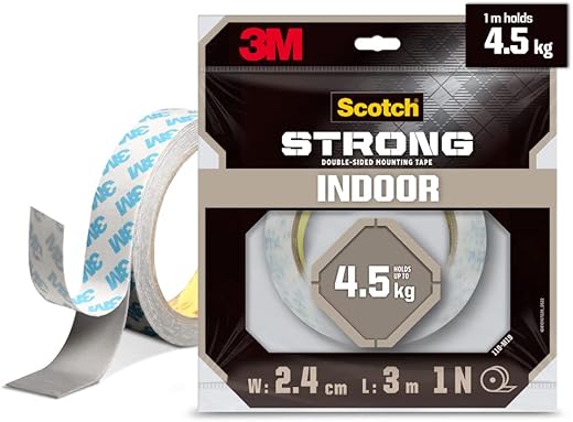 3M Scotch Double Sided Foam Tape for mounting of extension cords, décorative and electronic items on multiple surfaces( walls, tiles, wooden…